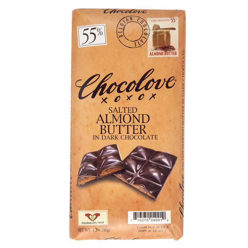 Wholesale Chocolove Salted Almond Butter In Dark Chocolate 3.2 Oz Bar- Bulk