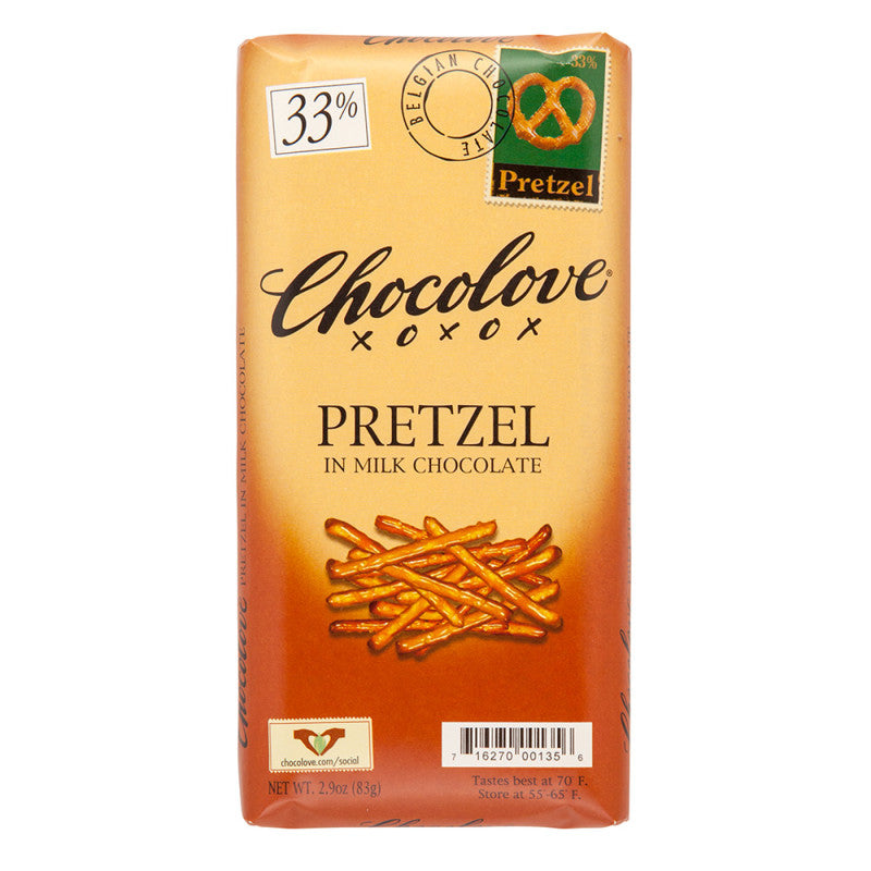 Wholesale Chocolove Pretzel In Milk Chocolate 3.2 Oz Bar- Bulk
