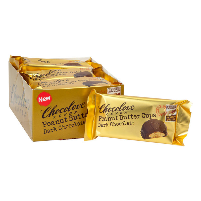 Wholesale Chocolove Dark Chocolate Peanut Butter Cups 1.2 Oz - 144ct Case Bulk