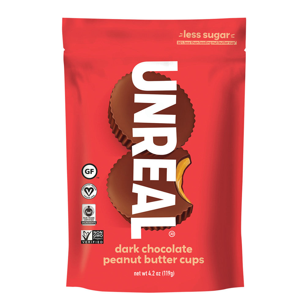 Wholesale Unreal Dark Chocolate Peanut Butter Cups 4.2 Oz Pouch- Bulk