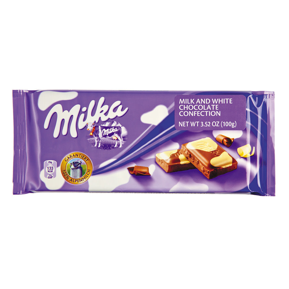 Milka Happy Cow Milk And White Chocolate Bar 3.5 Oz