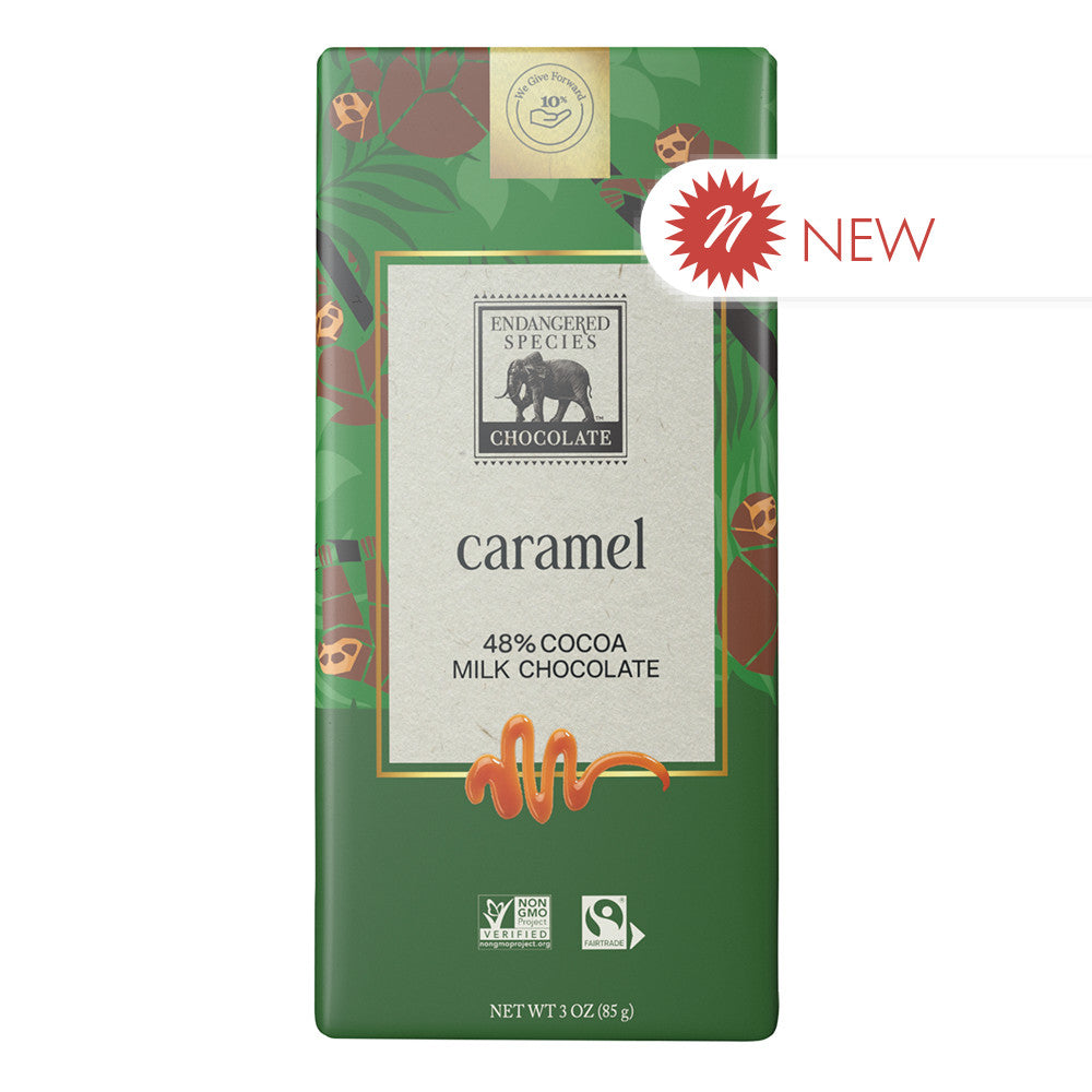 Wholesale Endangered Species Caramel Milk Chocolate Bar 3 Oz Bulk