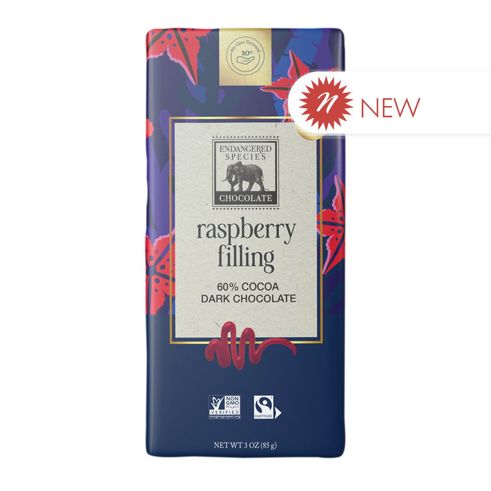 Wholesale Endangered Species Dark Raspberry Filling 3 Oz Bar Bulk
