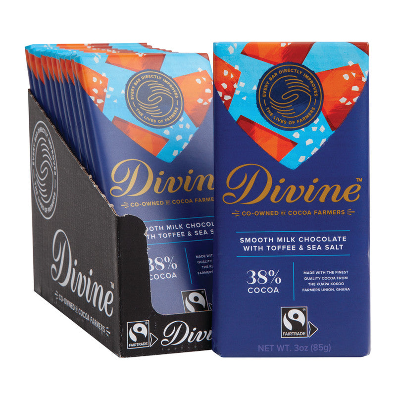 Wholesale Divine Milk Chocolate With Toffee & Sea Salt 3 Oz Bar Bulk