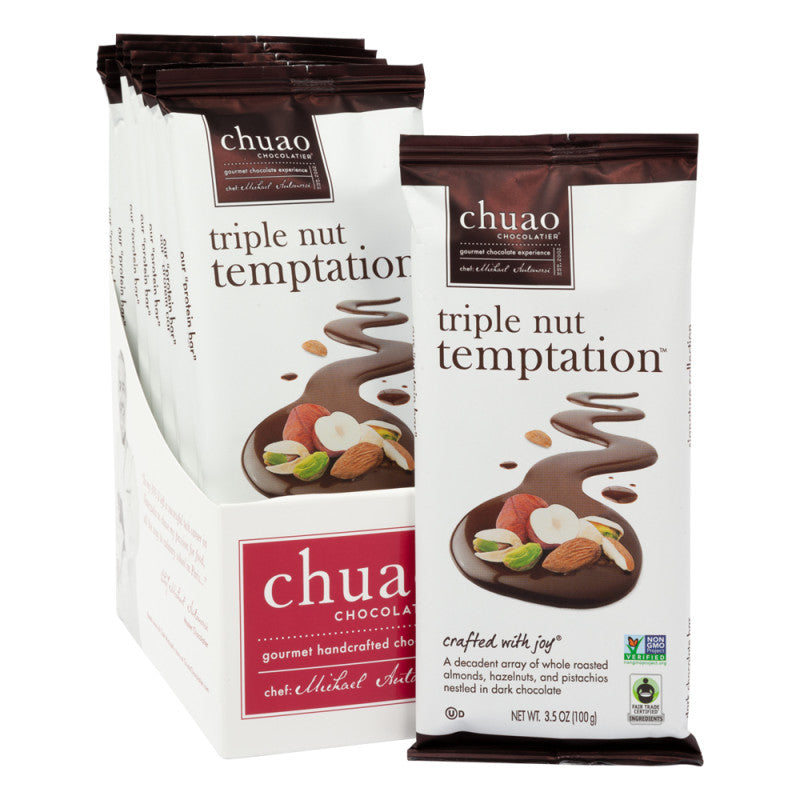 Wholesale Chuao Dark Chocolate Triple Nut Temptation 3.5 Oz Bar Bulk