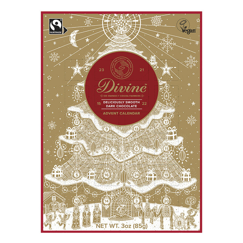 Wholesale Divine Dark Chocolate Advent Calendar 3 Oz Box- Bulk