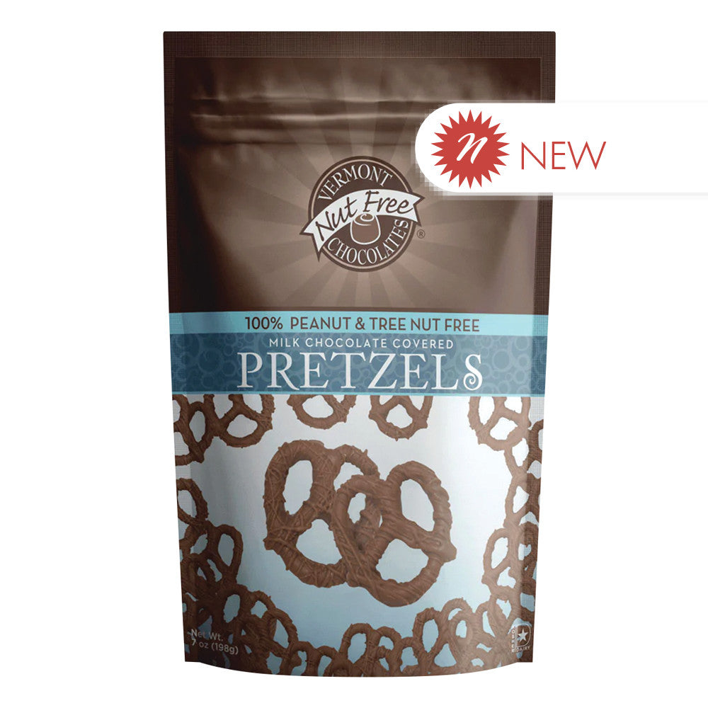 Wholesale Vermont Nut Free - Milk Chocolate Covered Pretzels - 5Oz Bulk