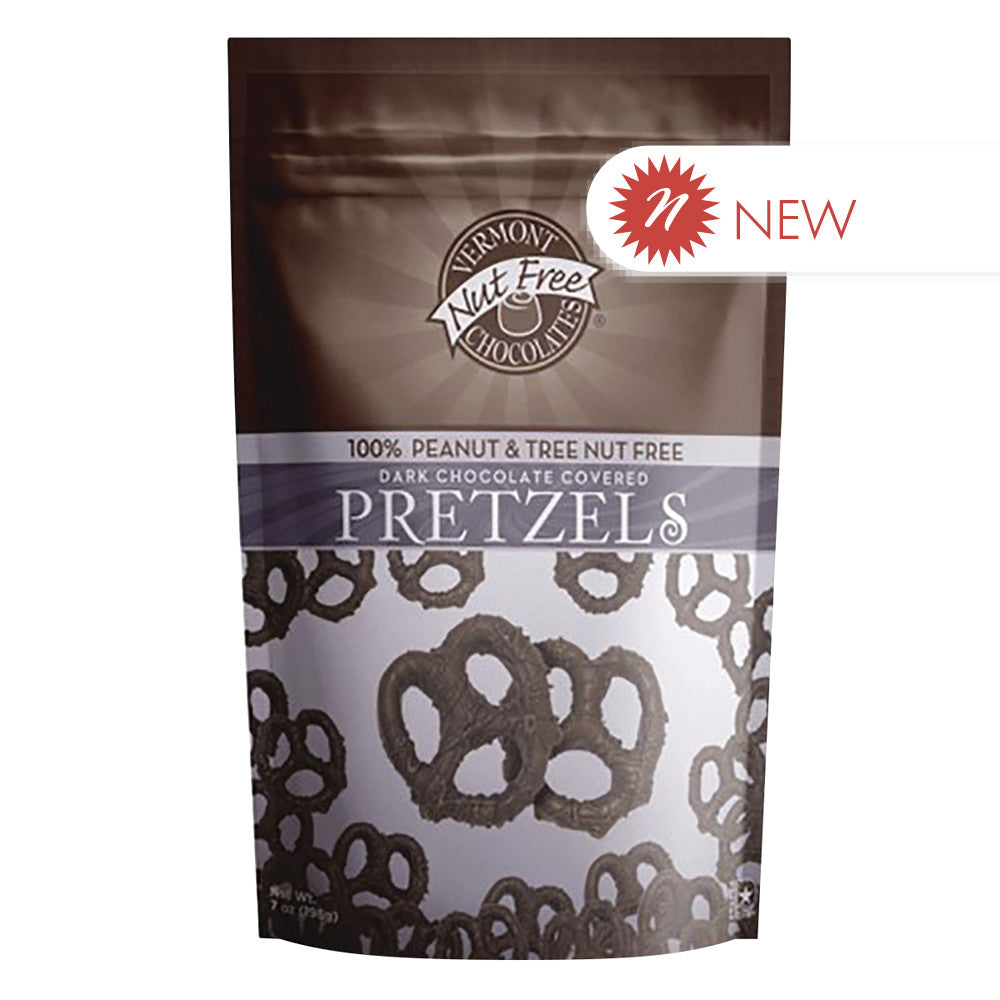 Wholesale Vermont Nut Free - Dark Chocolate Covered Pretzels - 5Oz Bulk