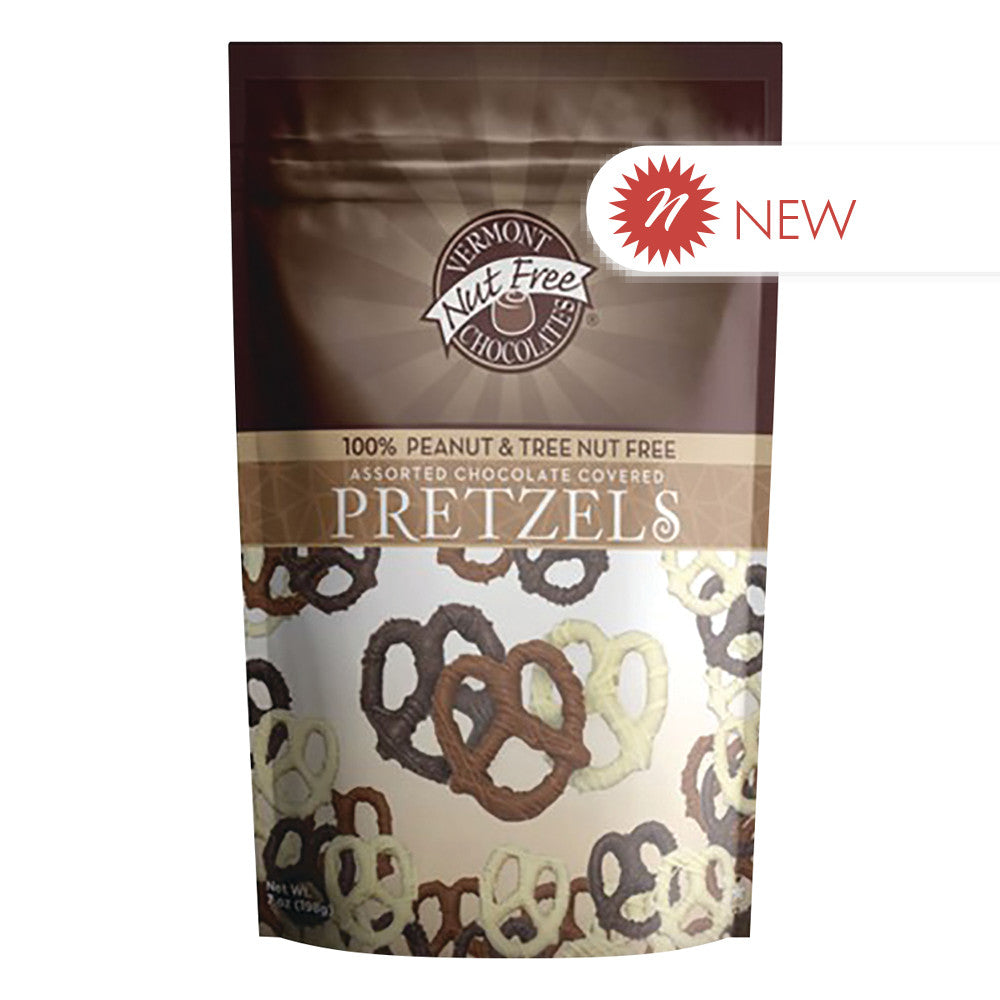 Wholesale Vermont Nut Free - Assorted Chocolate Covered Pretzls - 5Oz Bulk