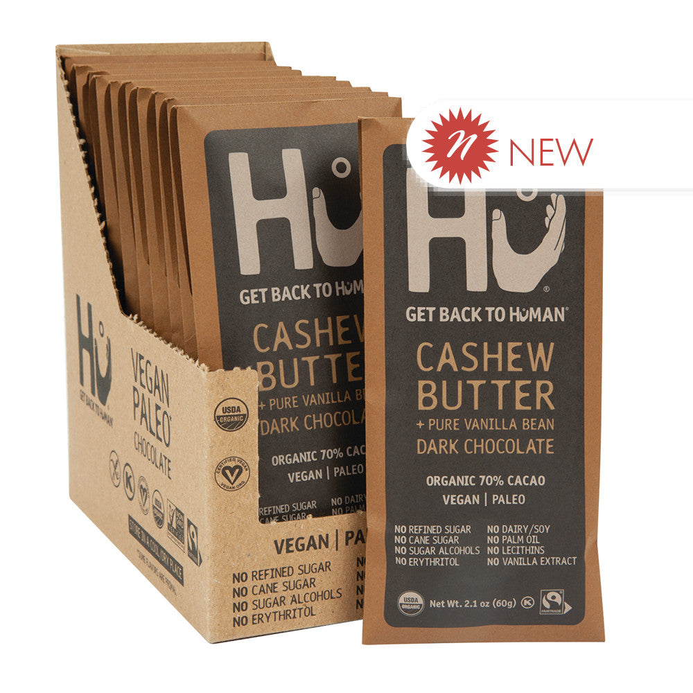 Wholesale Hu Dark Chocolate Cashew Butter & Vanilla Bean 2.1 Oz Bar- Bulk