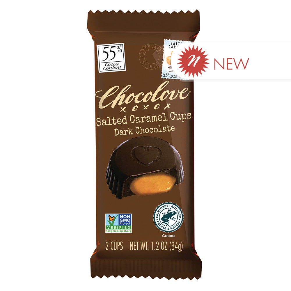 Wholesale Chocolove - Salted Caramel Cups Dark Chocolate - 1.2Oz Bulk