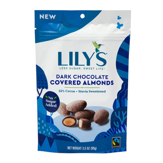 Wholesale Lily's Dark Chocolate Covered Almonds 3.5 Oz Pouch- Bulk