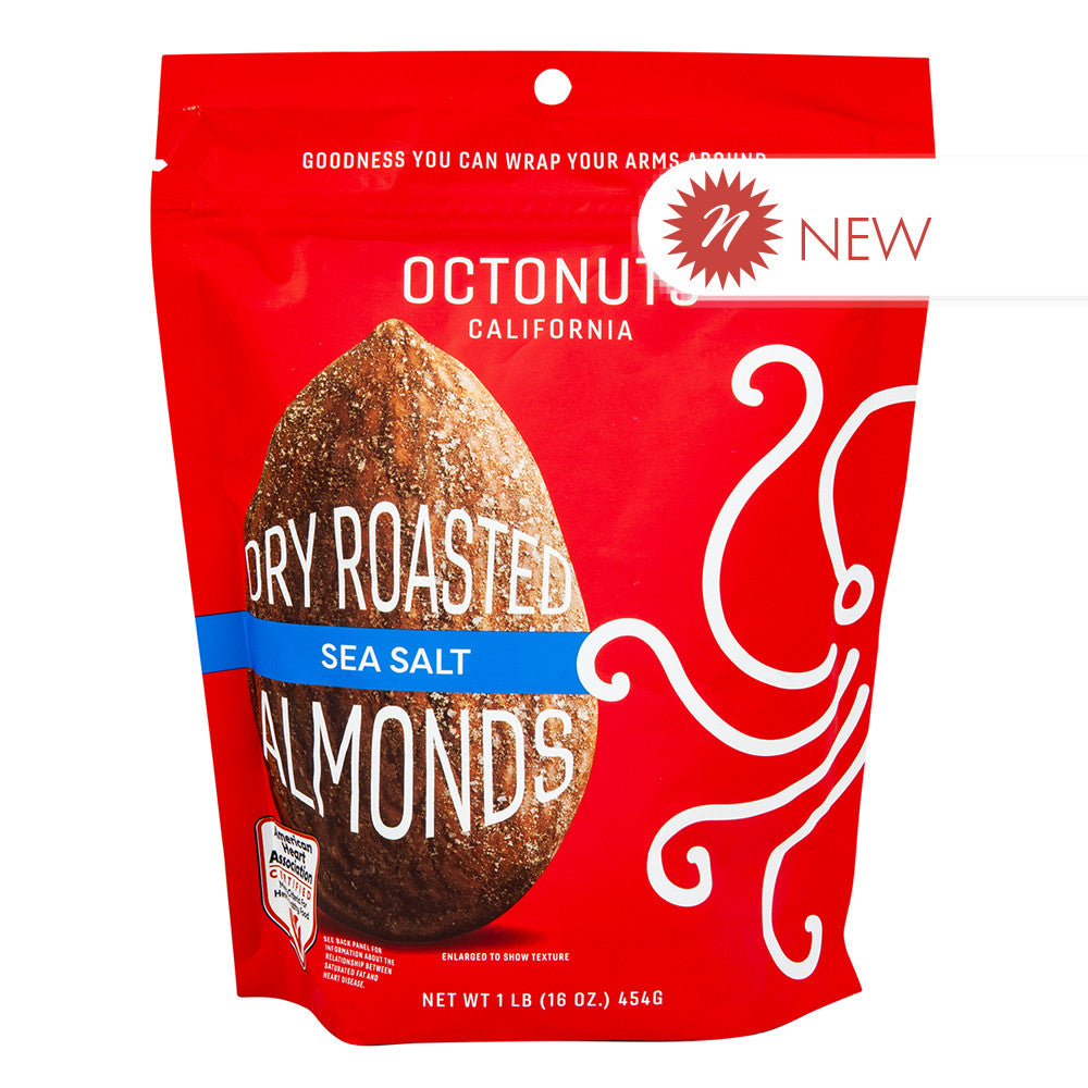 Ocotonuts Dry Roasted Sea Salt Almonds 1 Oz Gusseted Bag 12 Pack