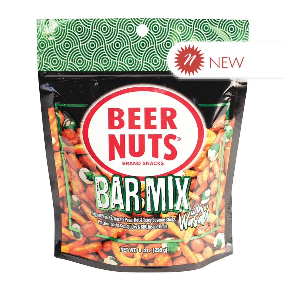 Wholesale Beer Nuts Bar Mix With Wasabi 8 Oz Pouch Bulk