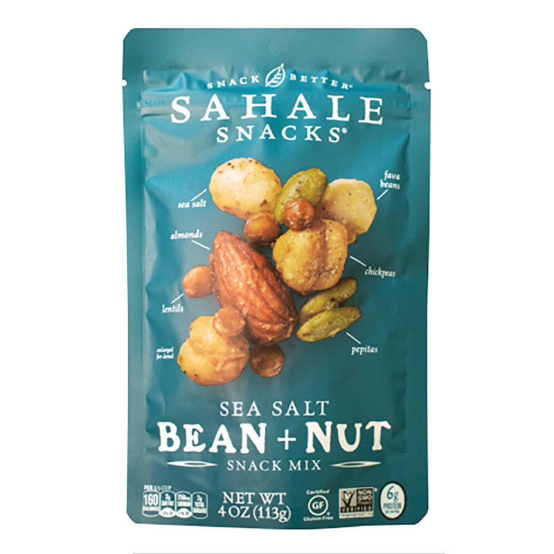 Wholesale Sahale Sea Salt Bean + Nut Mix 4 Oz Pouch - 6ct Case Bulk