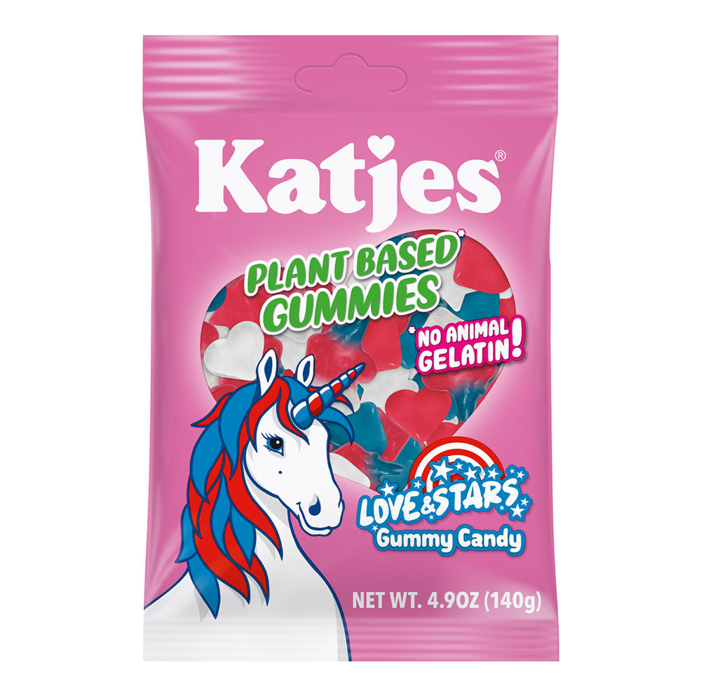 Katjes Love & Stars Gummies 4.9 Oz Peg Bag