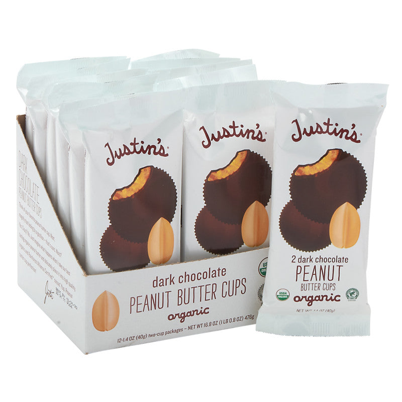 Wholesale Justin's Dark Chocolate Peanut Butter Cups 2 Pk 1.4 Oz- Bulk