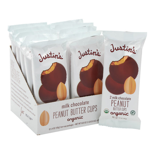 Wholesale Justin's Milk Chocolate Peanut Butter Cups 2 Pk 1.4 Oz- Bulk
