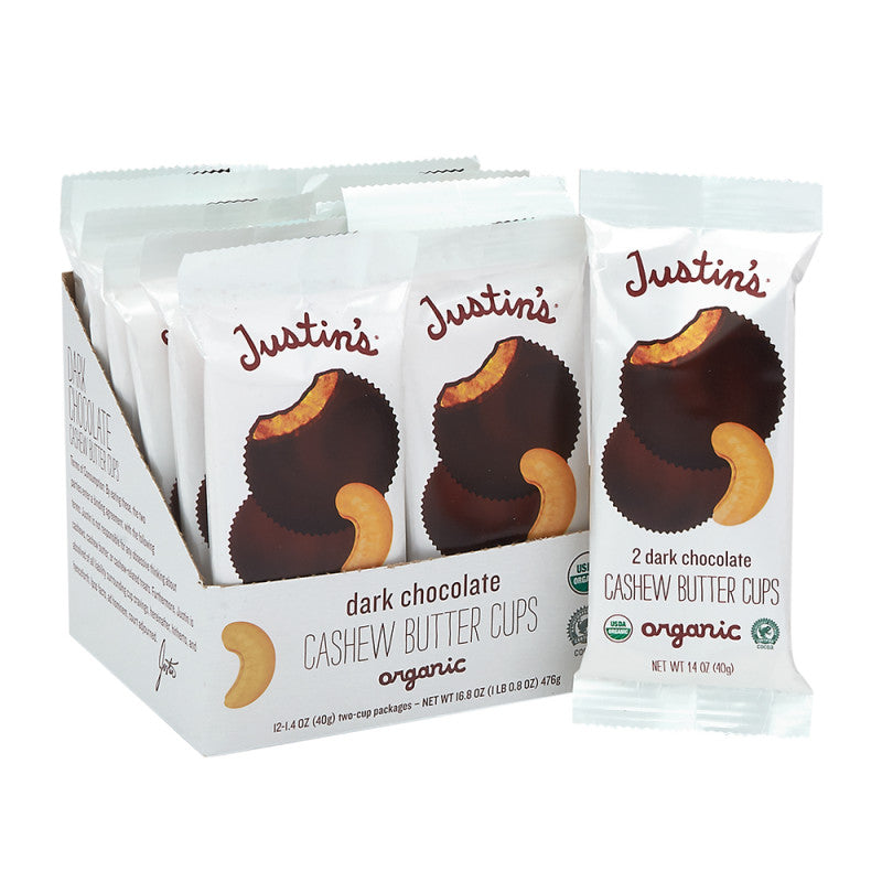 Wholesale Justin's Dark Chocolate Cashew Butter Cups 2 Pk 1.4 Oz- Bulk