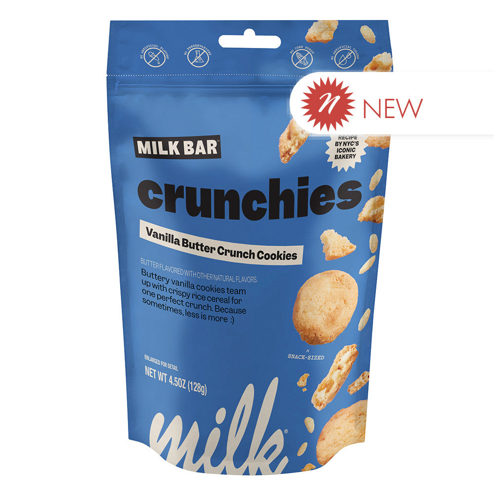 Milk Bar Crunchies Vanilla Butter Crunch Cookies 4.5 oz Peg Bag