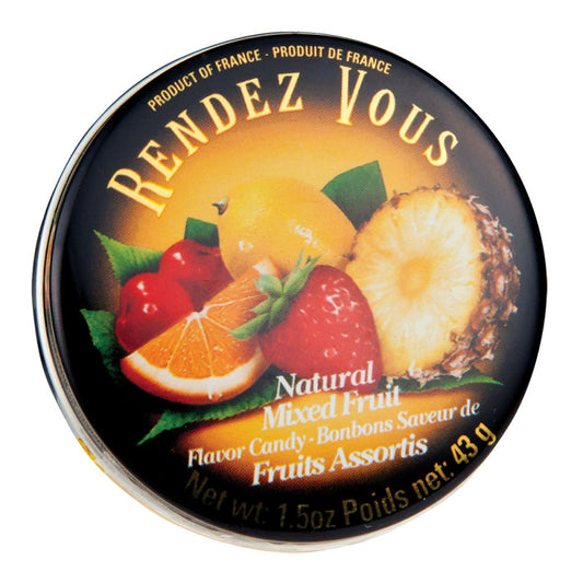 Wholesale Rendez Vous Mixed Fruit 1.5 Oz Tin- Bulk