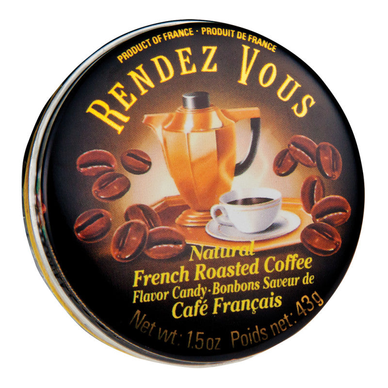 Wholesale Rendez Vous French Roasted Coffee 1.5 Oz Tin Bulk