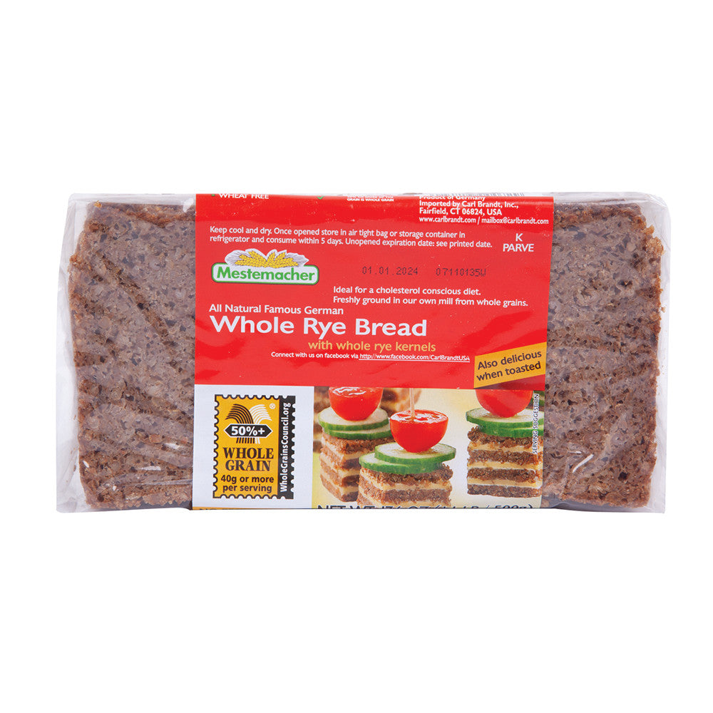 Mestemacher Whole Rye Bread 17.6 Oz