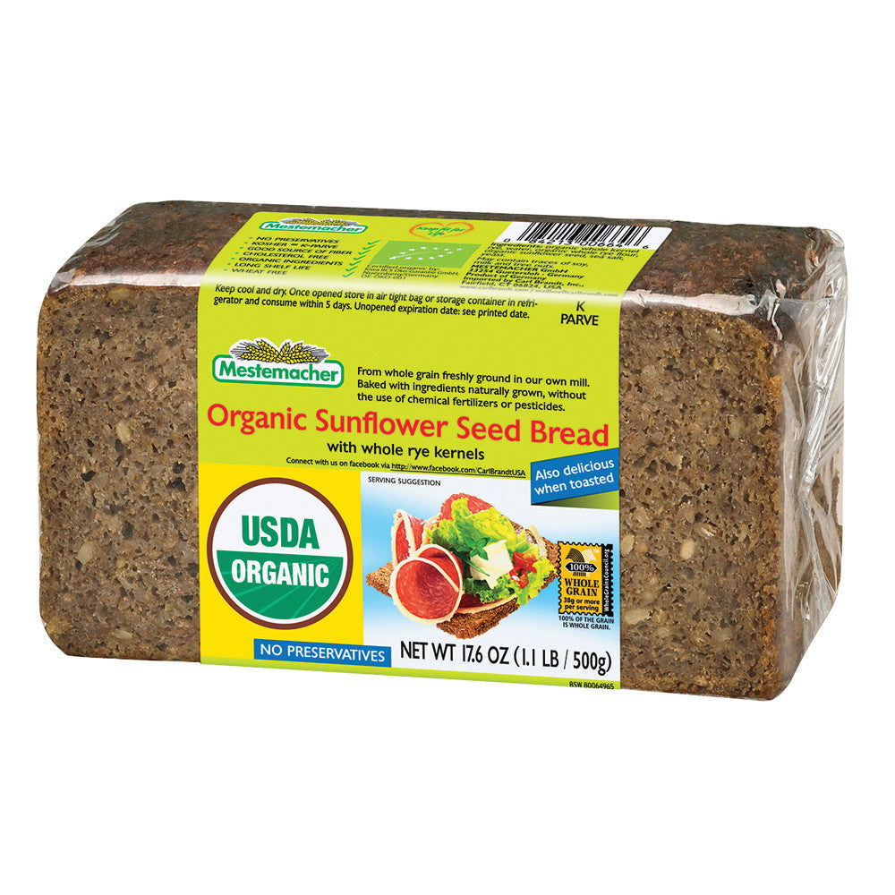Mestemacher Organic Sunflower Seed Bread 17.6 Oz