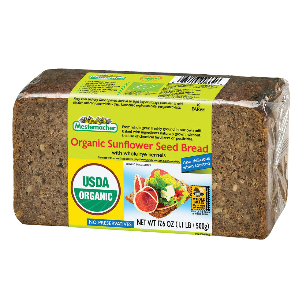 Wholesale Mestemacher Organic Sunflower Seed Bread 17.6 Oz- Bulk