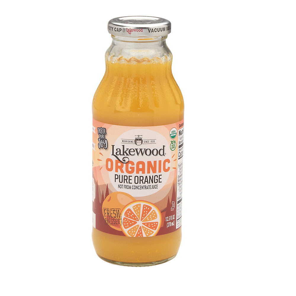 Lakewood Organic Juices Pure Organic Orange Juice 12.5 Oz Bottle