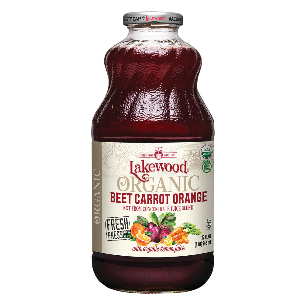 Wholesale Lakewood Organic Juices Beet Carrot Orange 32 Oz Bottle Bulk