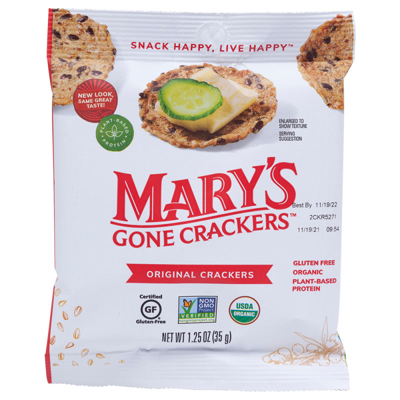 Wholesale Mary'S Gone Crackers Original 1.25 Oz Pouch - 20ct Case Bulk