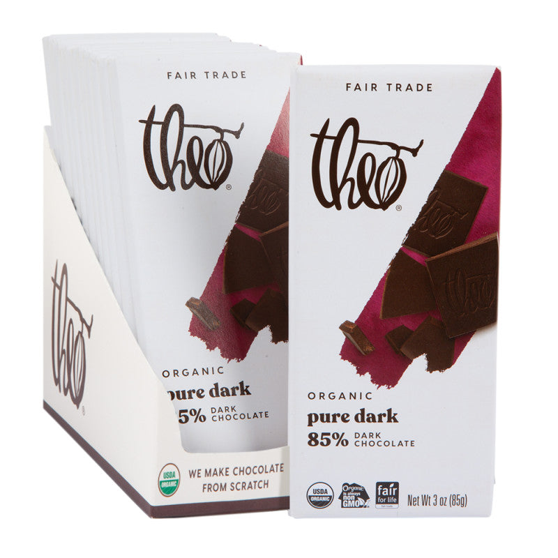 Wholesale Theo Bar 85% Dark Chocolate 3 Oz Bar Bulk