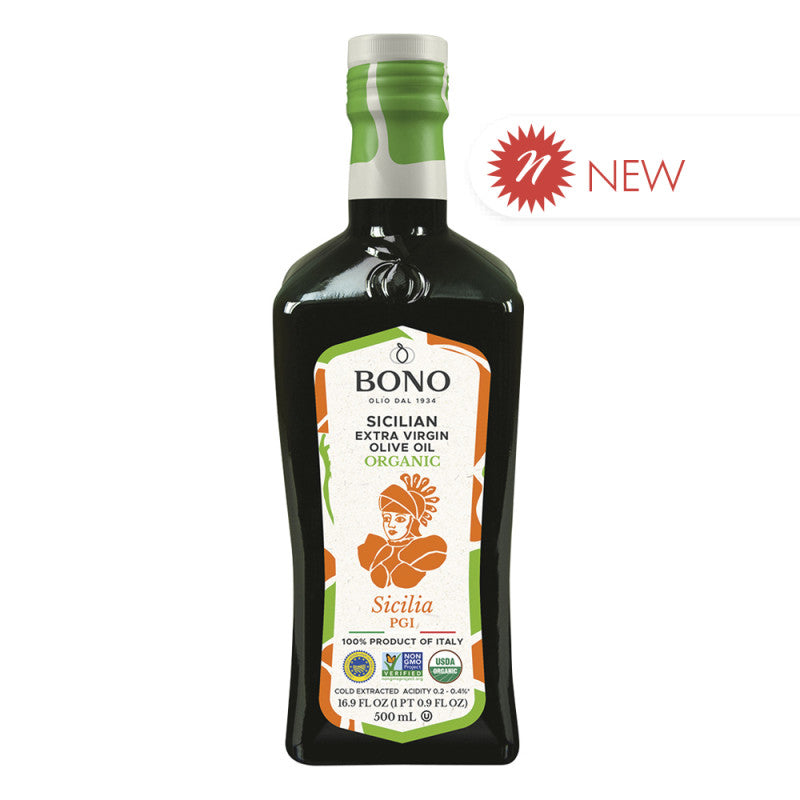 Wholesale Bono Organic Sicilian Extra Virgin Olive Oil Sicilia Pgi 16.9 Oz Bottle - 6ct Case Bulk