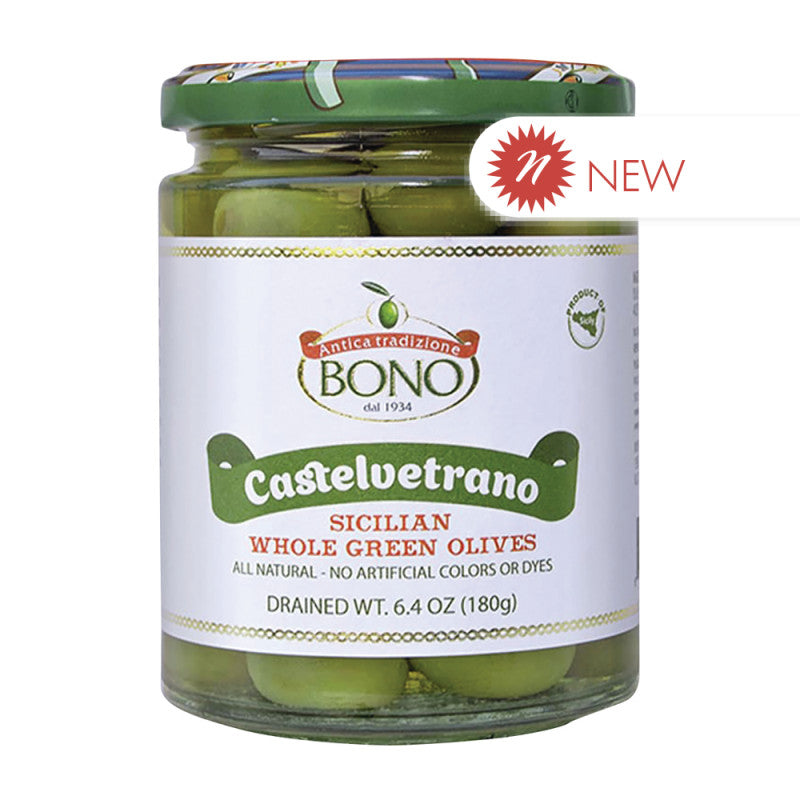 Wholesale Bono Castelvetrano Sicilian Whole Green Olives 6.4 Oz Jar- Bulk