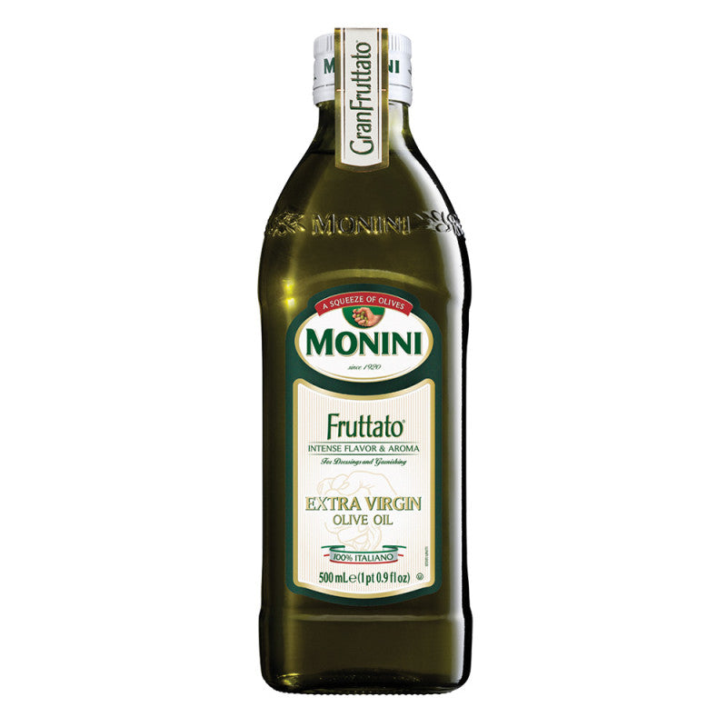 Wholesale Monini Fruttato Extra Virgin Olive Oil 16.9 Oz (1/2 Liter) Bottle - 12ct Case Bulk
