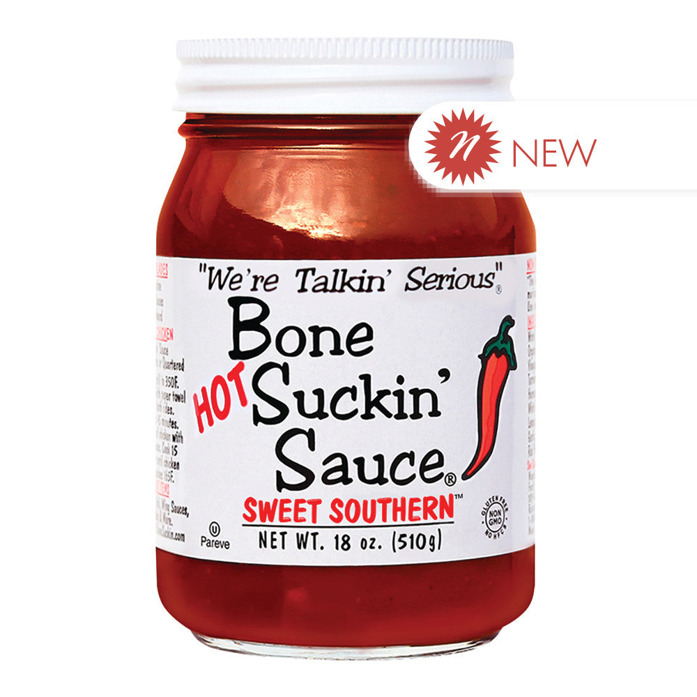 Wholesale Bone Suckin' Hot Sweet Southern Sauce 18 Oz Jar- Bulk