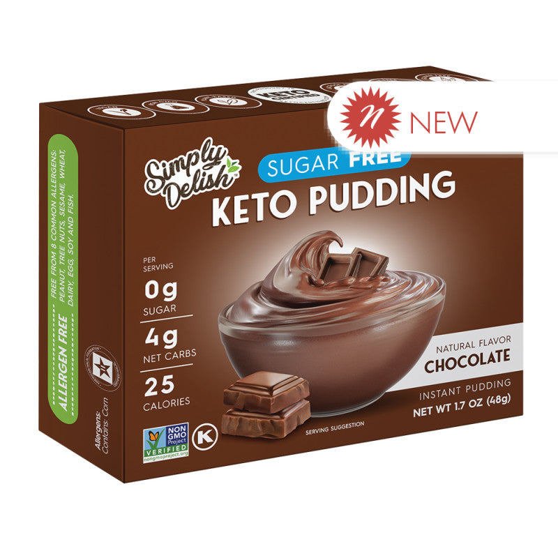 Wholesale Simply Delish Keto Instant Chocolate Pudding 1.7 Oz Box - 144ct Case Bulk