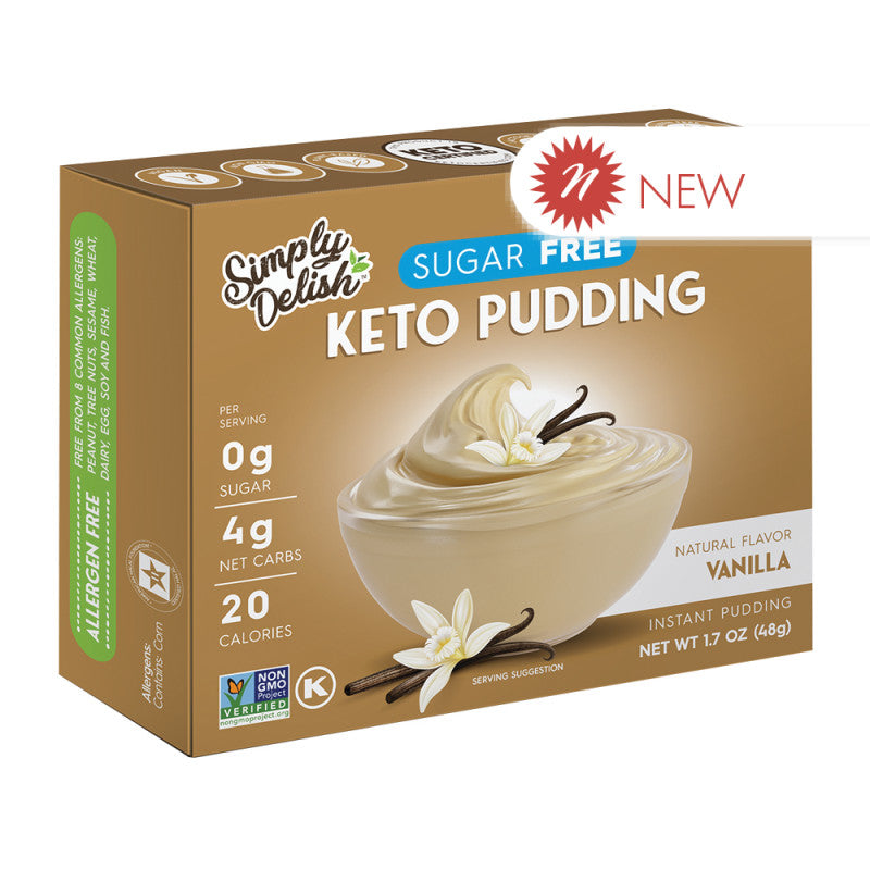 Wholesale Simply Delish Keto Instant Vanilla Pudding 1.7 Oz Box - 144ct Case Bulk