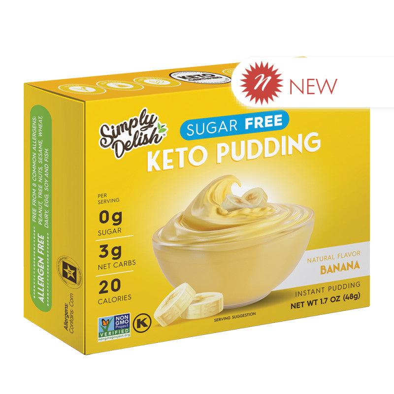 Wholesale Simply Delish Keto Instant Banana Pudding 1.7 Oz Box - 144ct Case Bulk