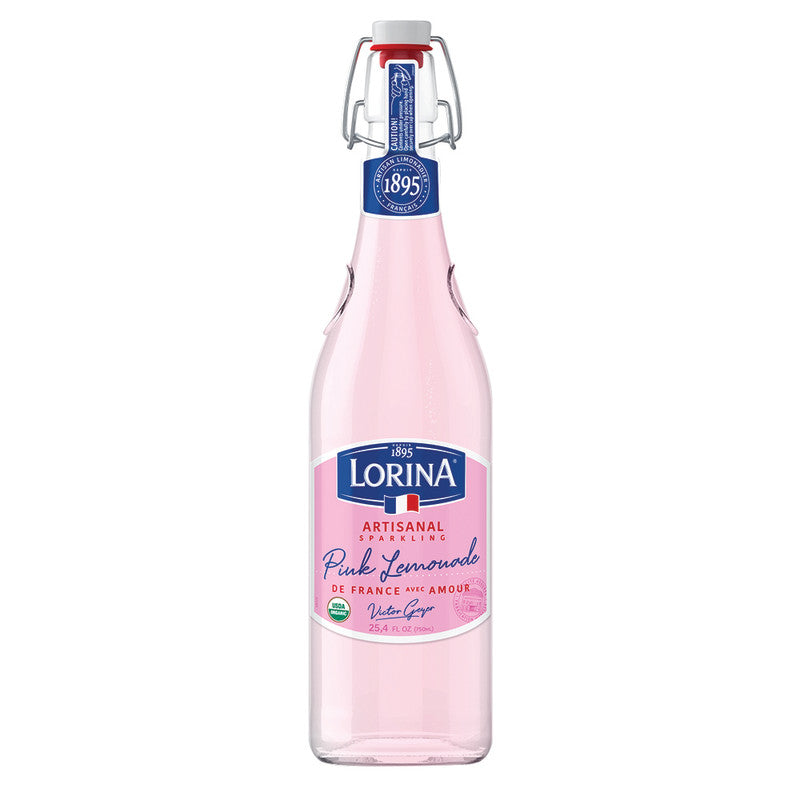 Wholesale Lorina Pink Lemonade Naturally Flavored Sparkling Soda 25.4 Oz Bottle - Pack Bulk