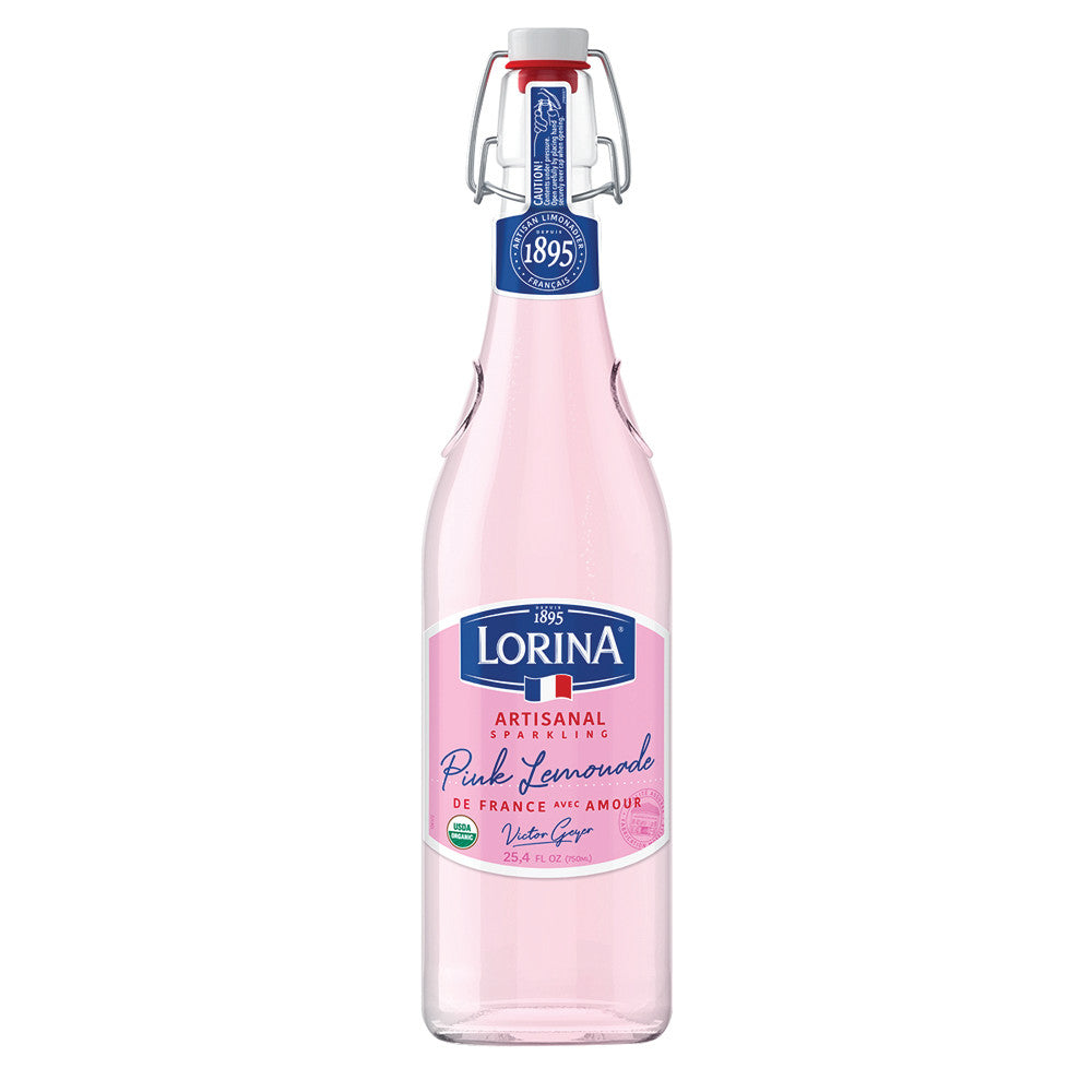 Lorina Pink Lemonade Naturally Flavored Sparkling Soda 25.4 Oz Bottle