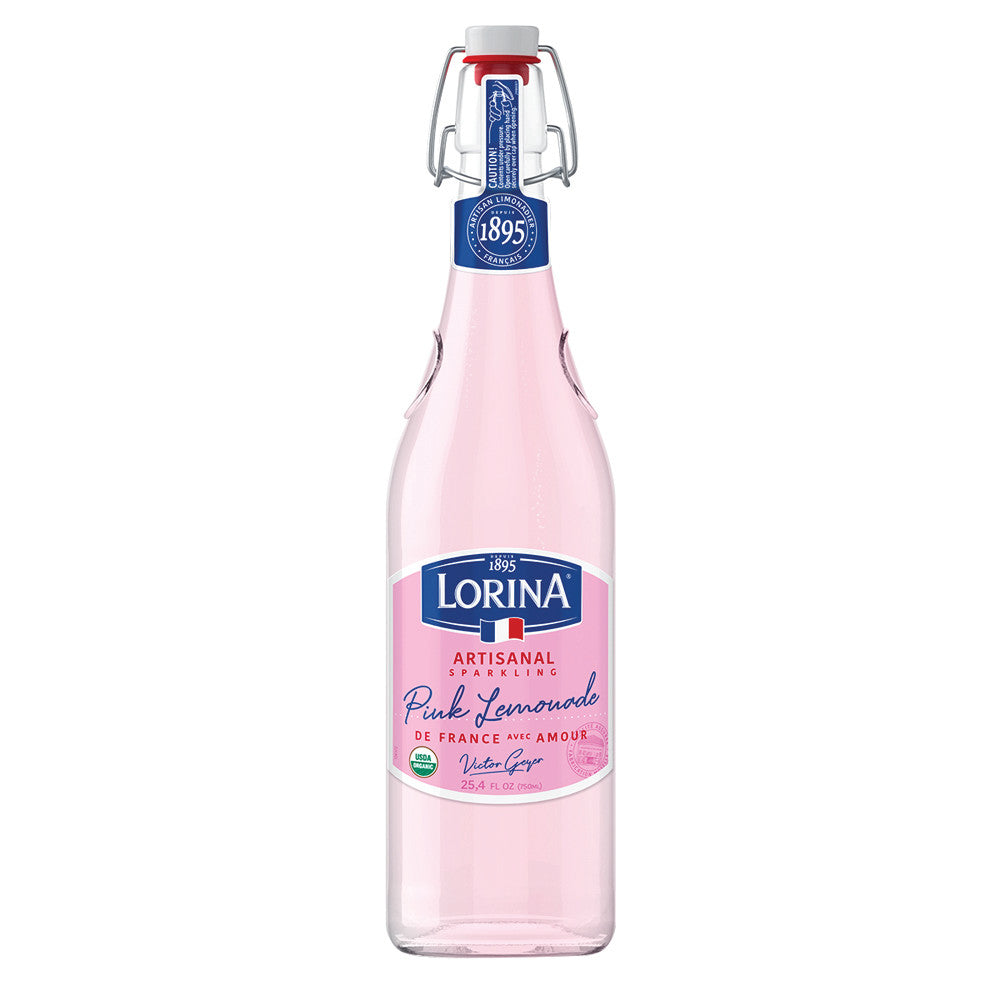 Wholesale Lorina Pink Lemonade Naturally Flavored Sparkling Soda 25.4 Oz Bottle- Bulk