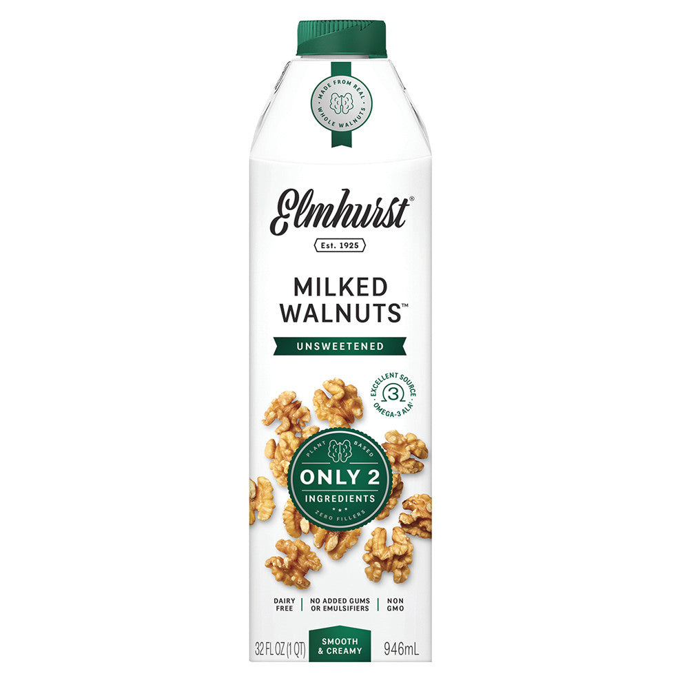 Elmhurst Unsweetened Walnut Milk 32 Oz Carton