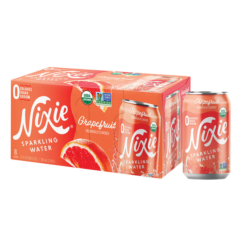 Nixie Organic Sparkling Grapefruit Water 3 Pack 12 Oz Can