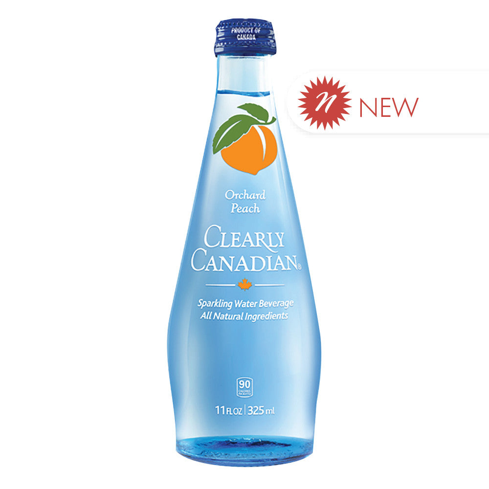 Wholesale Clearly Canadian Orchard Peach Sparkling Water 11 Oz Bottle- Bulk