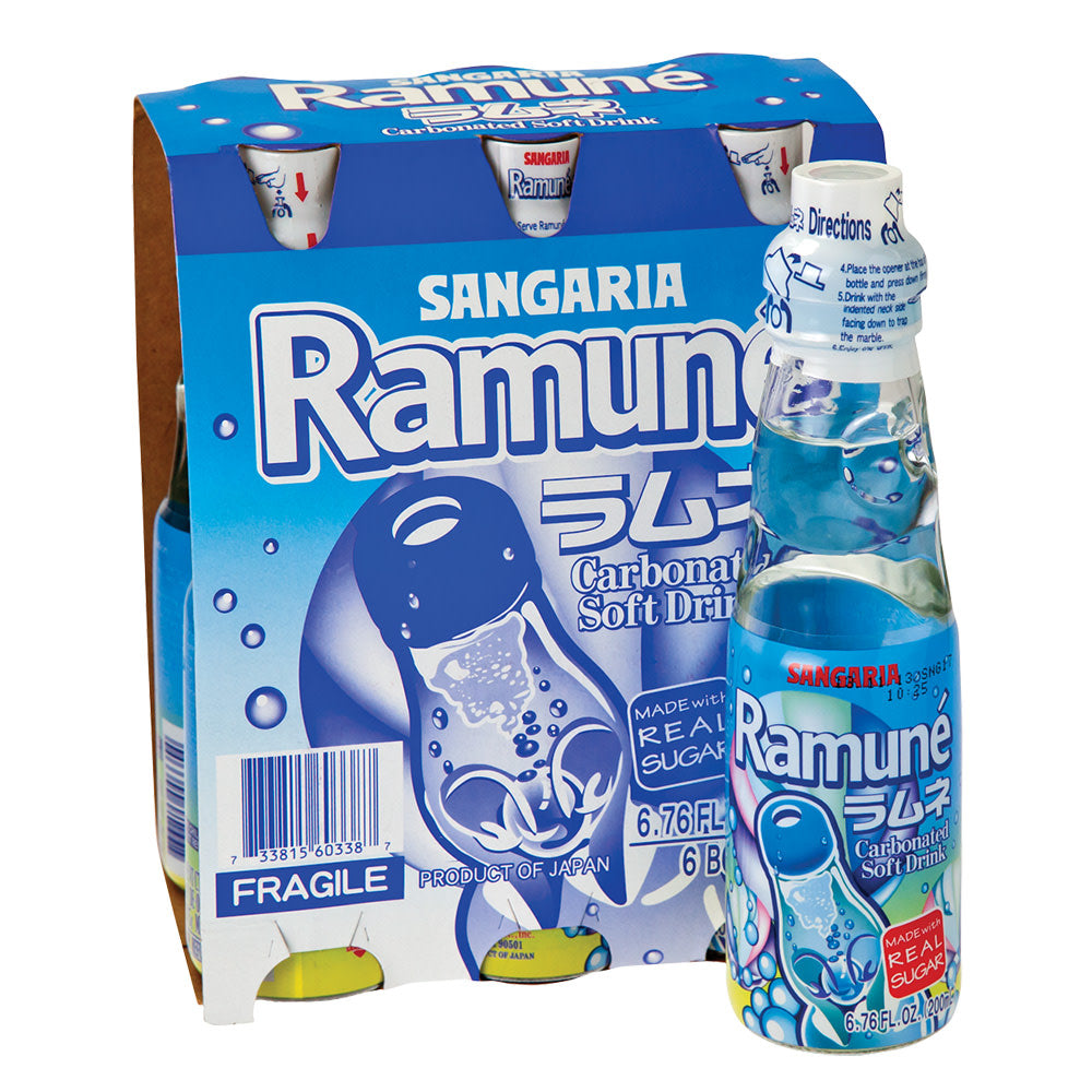 Wholesale Sangaria Ramune Original Soda 6 Pk 6.76 Oz Bottles- Bulk