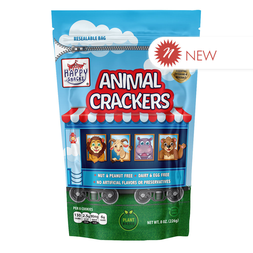 Wholesale Happy Snacks - Animal Crackers Pouch 8Oz- Bulk