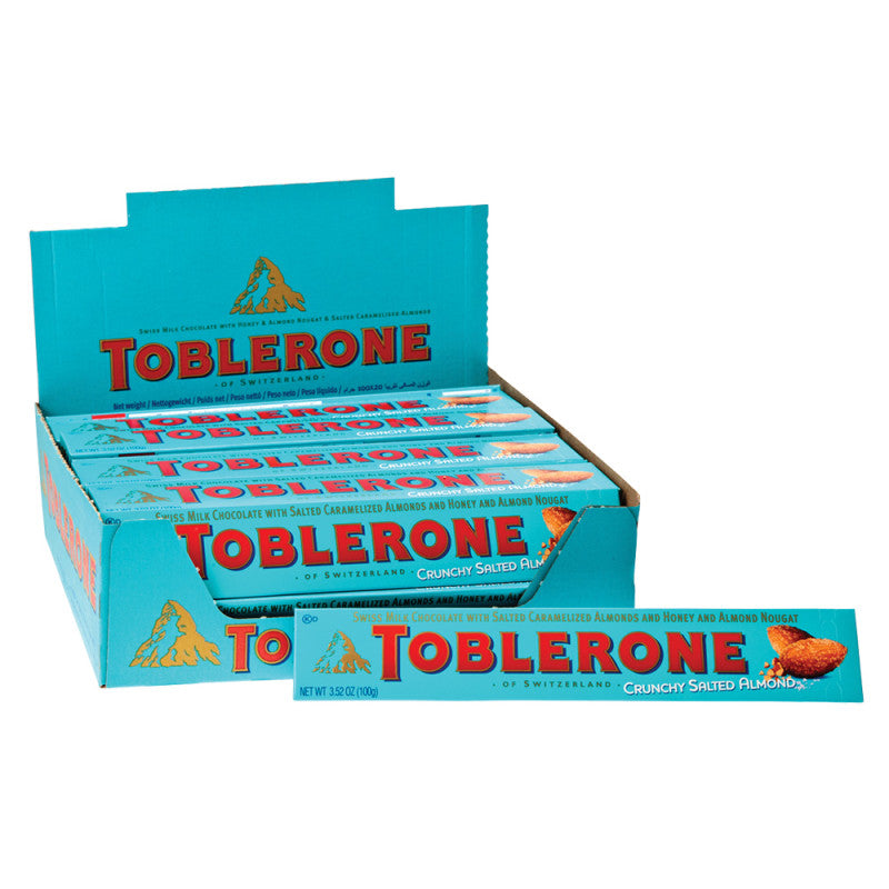 Wholesale Toblerone Milk Chocolate Crunchy Salted Almond 3.52 Oz Bar- Bulk
