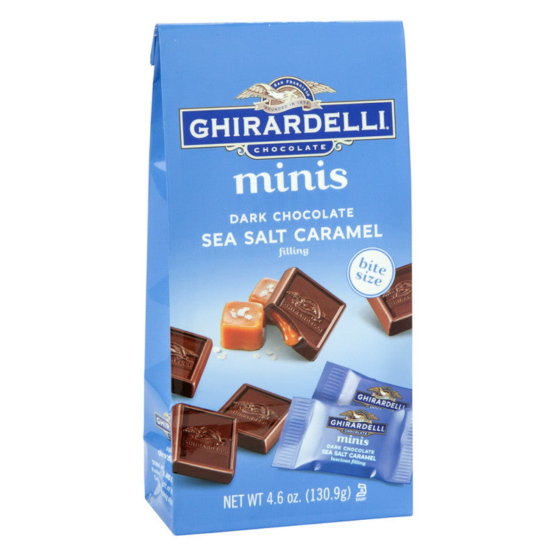 Wholesale Ghirardelli Minis Dark Chocolate Sea Salt Caramel 4.6 Oz Bag Bulk